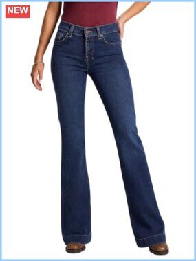Women's Stretchy Flare Denim Jeans Bootcut Curvy Mid Rise Wide Leg